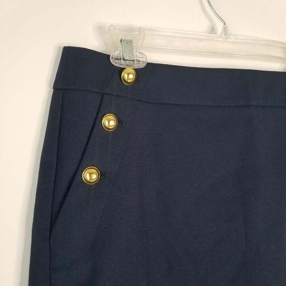 NWOT Loft Navy Sailor Button Pencil Skirt Size 14 Petite - Picture 2 of 10